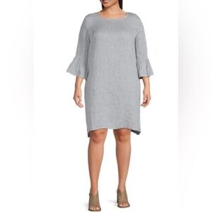 BRYN WALKER 100% Linen Dress Gray (Carrara) Phryne Dress Size XL,